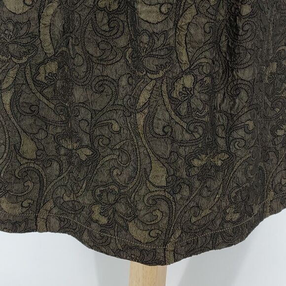 M.L.L.P.‎ dress, XS. VTG Brocade olive green. GREAT FOR THE OFFICE. - Picture 4 of 7